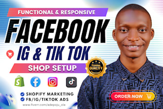 set up tiktok shop setup facebook shop, instagram shop, tiktok dropshipping shop
