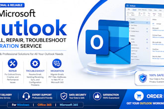 install, repair, troubleshoot microsoft outlook and migrate emails