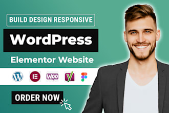 build and design wordpress website, wordpress blog, elementor website
