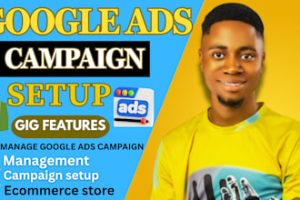 setup, manage google ads campaign for affiliate product or ecommerce store