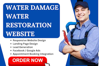 design water damage water restoration website for water damage leads generation