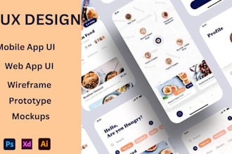 do UI UX for mobile app with figma, xd for ios or andriod, wireframe design