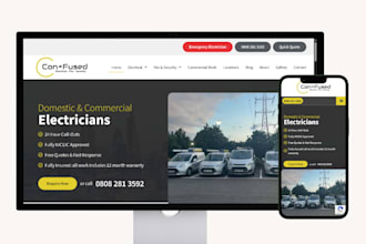 design electrical landing page construction handyman website electrician website