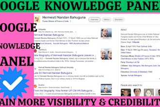 make google knowledgepanel for person or brand, knowledge graph