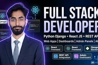 develop custom python django backend and react frontend