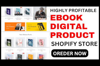 create ebook author website or digital download store with shopify wordpress wix