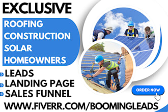 generate solar leads epoxy flooring homeowners construction roofing landing page