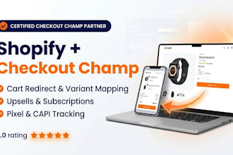setup checkout champ funnel and integrate with shopify or woocommerce