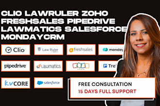 setup clio lawruler zoho freshsales pipedrive lawmatics salesforce mondaycrm