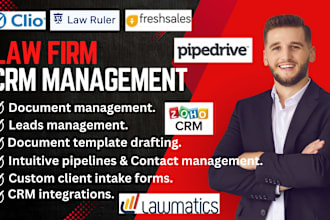 setup clio lawruler zoho freshsales pipedrive lawmatics salesforce mondaycrm