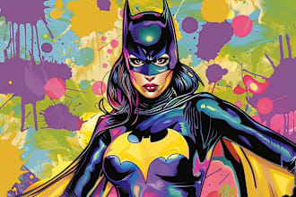 draw custom superhero pop art portrait