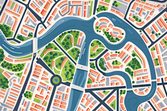 do vector map design to show real estate locational advantage