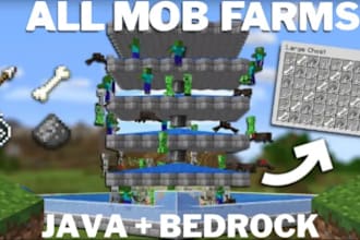 build any type of mob farm in minecraft java and bedrock