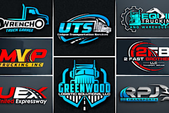 do transport logistics trucking cargo and dispatching business logo