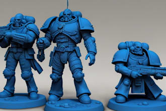 sculpt 3d figure, 3d sculpture, 3d miniature warhammer, 3d model for 3d printing
