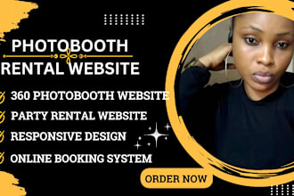 create photo booth, party rental, 360 photo booth website with online booking