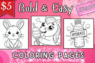 draw bold and easy coloring book pages for amazon kdp