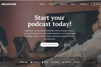 build podcast website radio station website music website voice over website