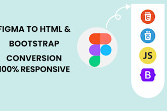 convert figma to HTML, xd to HTML, psd  to HTML CSS and bootstrap