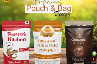 do modern pouch design, food pouch design, tea pouch design