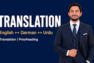 translate and proofread english, german, and urdu content