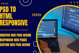 convert PSD to HTML responsive and creative web pages