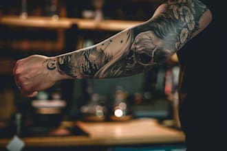 create sleeve tattoo design in realistic style