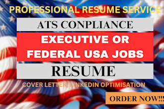 write ats compliance executive or federal USA jobs resume