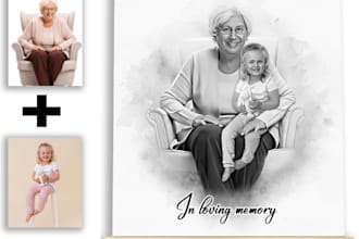 paint a deceased loved one portrait in digital realistic painting from photos