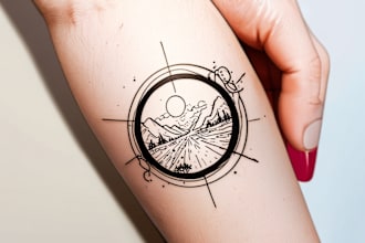 create minimalist line art tattoo with my style