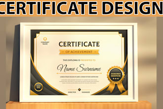 do custom certificate design, diploma, or award certificate, or award design