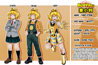 draw you or your character in my hero academia style