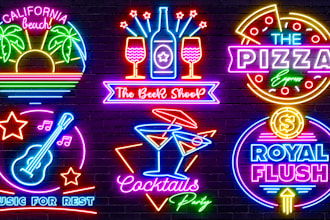 make 4 neon logo in just 3 hours and free animation GIF