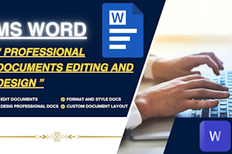 professionally format, edit, and create ms word documents