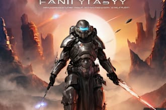 create professional fantasy book cover and sci fi book cover