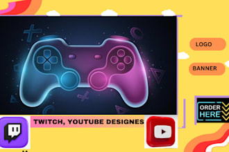 design esport logo and banner for twitch and youtube streamer