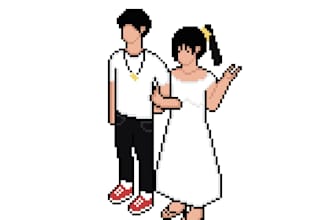 create a pixel art characters from your references