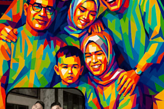 design  wpap pop art portrait style ,design family or people