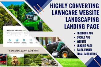 design lawncare website landscaping website lawncare landscaping landing page