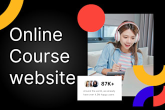 build dynamic education website online course website on kajabi or thinkific