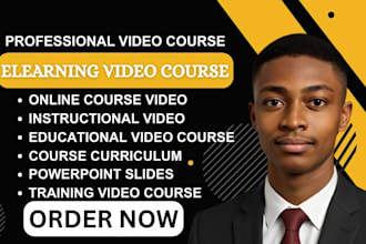 online course content, video course, elearning video and course creation