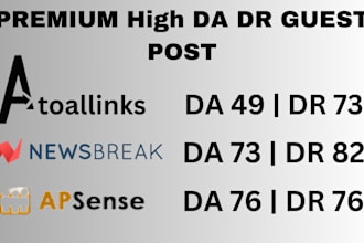 write and publish guest post on newsbreak, apsense, atoallinks premium sites