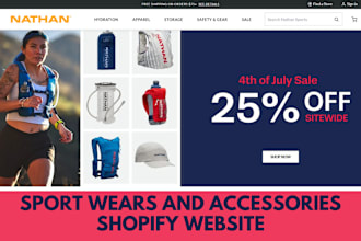 design 7 figures sportwear website sport accessories shopify store dropshipping