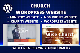 design or redesign church wordpress website ministry website with livestreaming