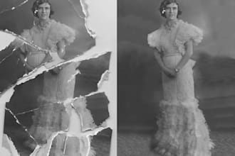 restore, colorize and fix your old and damaged photo in 24 hours