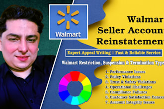 reinstate walmart seller account, appeal suspension and termination