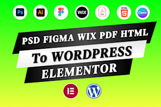 convert figma to wordpress PSD to wordpress pdf to wordpress figma to elementor