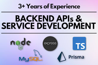 be your nodejs backend developer express, mysql, typescript, prisma