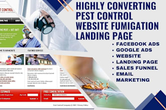 design pest control website pest control landing page fumigation website