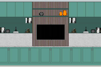 create interior design drawings on sketchup kitchen bathroom